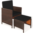 9 Pieces Patio Rattan Dining Cushioned Chairs Set
