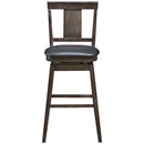 24 inch Swivel Upholstered Counter Height Bar Chair with Rubber Wood Legs