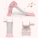 3-in-1 Kids Slide Baby Play Climber Slide Set with Basketball Hoop