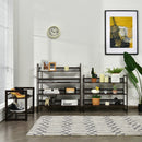 Nesting Coffee Table Set of 3 with Wood Veneered Top and Solid Rubber Wood Legs for Living Room