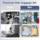 2 Pieces 12 Inch and 16 Inch Kids Carry on Suitcase Rolling Backpack School Luggage Set-Elephant