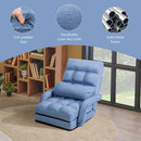 Folding Lazy Floor Chair Sofa with Armrests and Pillow