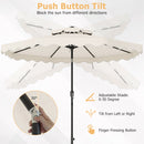 9 FT Solar LED Patio Umbrella Push-Button Tilt and Crank 24 LED Lights and 8 Ribs