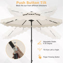 9 FT Solar LED Patio Umbrella Push-Button Tilt and Crank 24 LED Lights and 8 Ribs