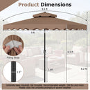 9 FT Solar LED Patio Umbrella Push-Button Tilt and Crank 24 LED Lights and 8 Ribs