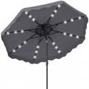 9 FT Solar LED Patio Umbrella Push-Button Tilt and Crank 24 LED Lights and 8 Ribs