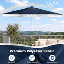 9 Feet Solar Patio Umbrella with 24 LED Lights for Yard