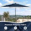 9 Feet Solar Patio Umbrella with 24 LED Lights for Yard