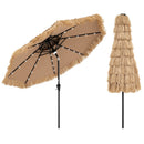 9 Feet Solar Powered Thatched Tiki Patio Umbrella with Led Lights.