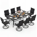 9-Piece Outdoor Dining Set for 8 with Umbrella Hole and 8 Chairs