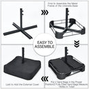 10 Piece Outdoor Dining Set with 15 Feet Double-Sided Twin Patio Umbrella