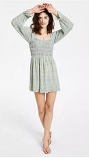 Lucy Paris Smocked Printed Dress, Size Medium