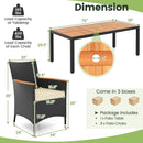 9 Pieces Outdoor Dining Set with Acacia Wood Tabletop