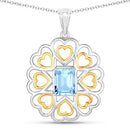 2.60 Carat Genuine Blue Topaz .925 Sterling Silver Pendant