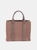 David Jones Canvas Tote Handbag with Contrast Leather Handles
