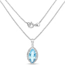 8.22 Carat Genuine Swiss Blue Topaz .925 Sterling Silver Pendant