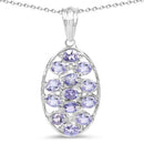 2.21 Carat Genuine Tanzanite .925 Sterling Silver Pendant