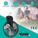 Foldable Camping Fan with Emergency Power Bank 270¡ Oscillating Rechargeable Tripod Fan for Hiking Fishing Personal Desk Fan with 4 Speeds 3 Brightnes
