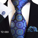 Paisley Tie Square Scarf Pocket Square Cufflinks Three-piece Set