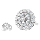 10KT White Gold 1/2 cttw Double Halo Brilliant Round-Cut Diamond Stud Earrings (I-J Clarity, I2-I3 Color)