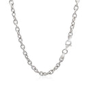 Sterling Silver Rhodium Plated Chain Bracelet with a Flat Heart Motif Station