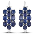 10.40 Carat Genuine Blue Sapphire .925 Sterling Silver 3 Piece Jewelry Set (Ring, Earrings, and Pendant w/ Chain)