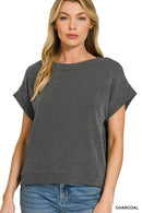 Zenana Raised Rib Cap Sleeve Top
