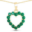 0.48 Carat Genuine Zambian Emerald 10K Yellow Gold Pendant