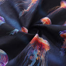 Men's Ocean Hawaiian Short Sleeve Cotton Resort Wear Shirt Jellyfish Print Luminescent Dreams By Amy