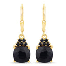 6.20 Carat Dyed Sapphire and Blue Sapphire .925 Sterling Silver Earrings