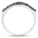 0.40 Carat Genuine Blue Diamond .925 Sterling Silver Ring