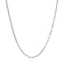 14k White Gold Adjustable Paperclip Chain 1.5mm