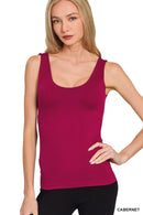 Zenana Seamless Tank Top With Built In Bra