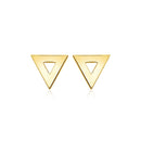 14k Yellow Gold Polished Open Triangle Post Earrings