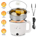 Electric Hot Pot with Steamer 1.8L Dual Power Ceramic Cooker