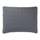 VCNY Home Hayden Solid Reversible Geometric Quilt Set, Queen, Charcoal/Vanilla