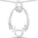 0.14 Carat Genuine White Diamond .925 Sterling Silver Pendant