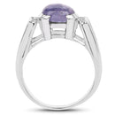 2.80 Carat Genuine Tanzanite .925 Sterling Silver Ring