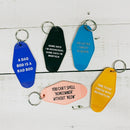 A Dad Bod is a Rad Bod Motel Style Keychain in Blue | Body Positivity Themed Funny Key Tag | Gift for Him