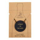 A Toast to the Host Leather Wine Bottle Tag