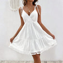 European and American spring new sexy V-neck sleeveless dress