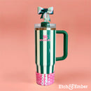 Emerald Kiss 3D Bow Straw Topper