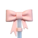 Light Pink 3D Bow Straw Topper