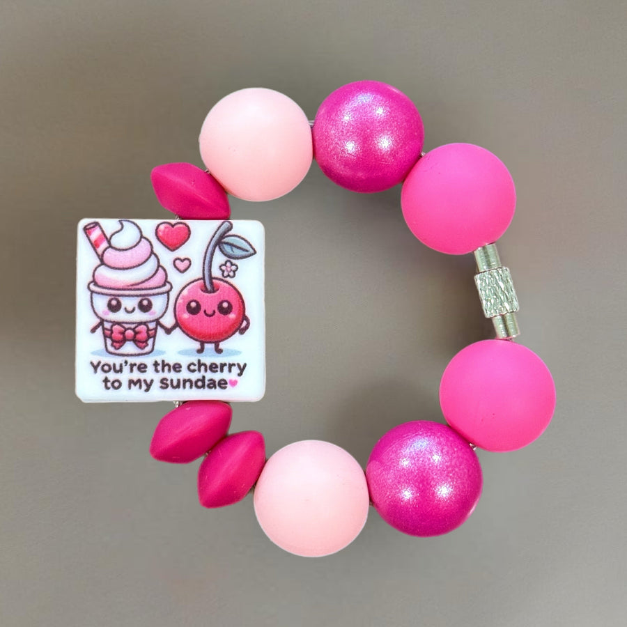 Cherry Sundae Handle Bracelet - Tumbler Handle Charm