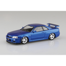 Aoshima: 1/32 The Snap Kit Nissan R34 Skyline GT-R Custom Wheel (Bayside Blue) Scale Model Kit #11-SP2