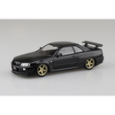 Aoshima: 1/32 The Snap Kit Nissan R34 Skyline GT-R Custom Wheel (Black Pearl) Scale Model Kit #11-SP2