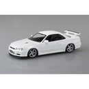 Aoshima: 1/32 The Snap Kit Nissan R34 Skyline GT-R Custom Wheel (White Pearl) Scale Model Kit #11-SP3
