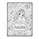 Personalized Unicorn Coloring Doodle Blanket with 12 Fabric Markers