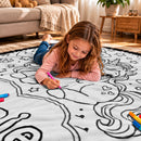 Personalized Unicorn Coloring Doodle Blanket with 12 Fabric Markers