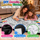 Personalized Unicorn Coloring Doodle Blanket with 12 Fabric Markers